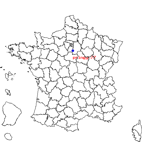 localisation sur le carte de pringy-77 