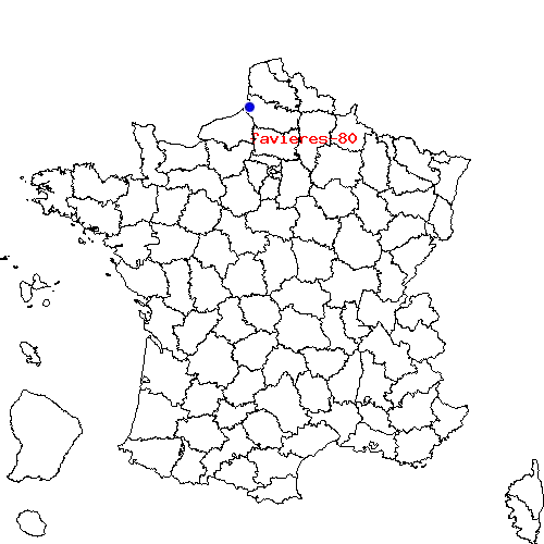 localisation sur le carte de favieres-80 