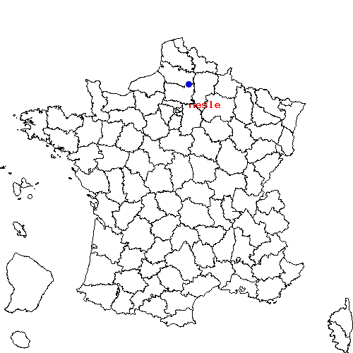 localisation sur le carte de nesle 