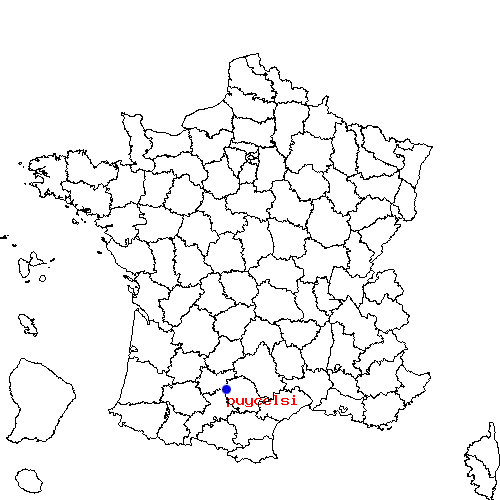 localisation sur le carte de puycelsi 