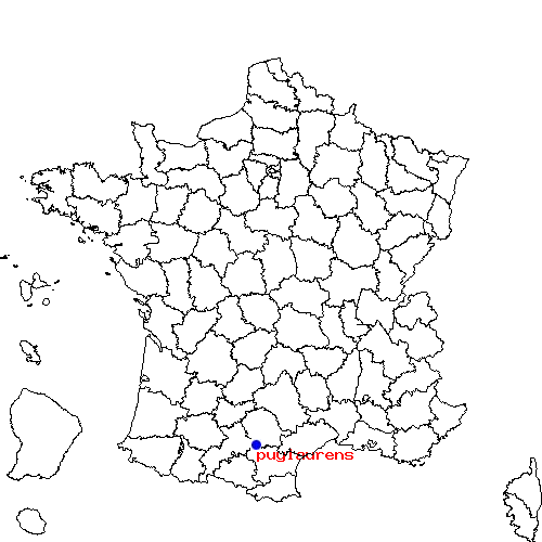 localisation sur le carte de puylaurens 