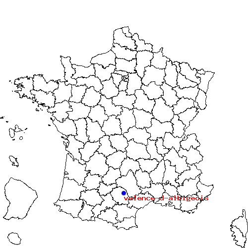 localisation sur le carte de valence-d-albigeois 