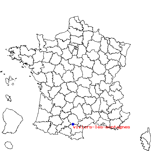localisation sur le carte de viviers-les-montagnes 