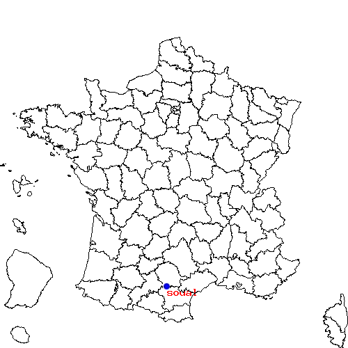 localisation sur le carte de soual 