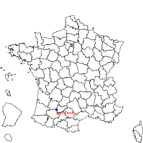 localisation sur le carte de golfech 