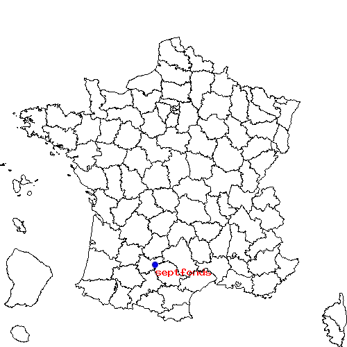 localisation sur le carte de septfonds 
