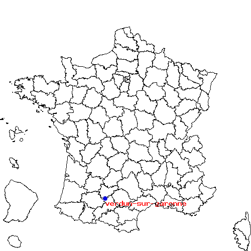 localisation sur le carte de verdun-sur-garonne 