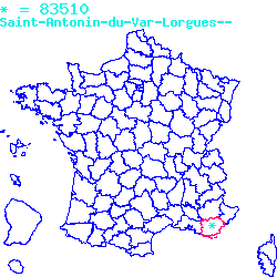 localisation sur le carte de Saint-Antonin-du-Var 83510