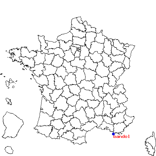 localisation sur le carte de bandol 