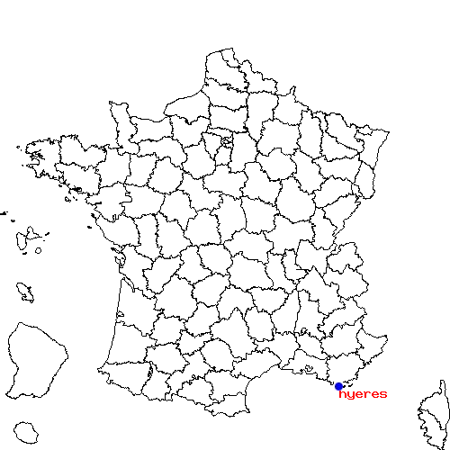 localisation sur le carte de hyeres 