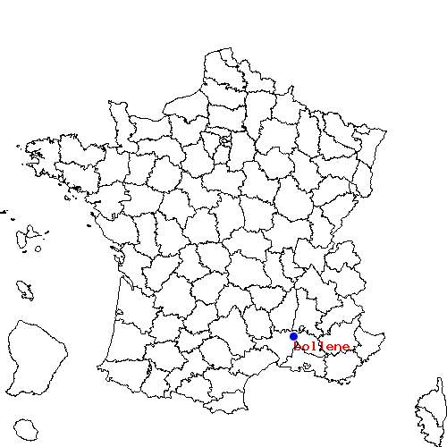 localisation sur le carte de bollene 