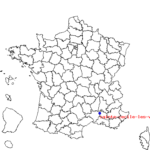 localisation sur le carte de sainte-cecile-les-vignes 
