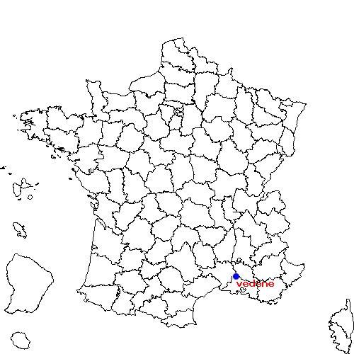 localisation sur le carte de vedene 