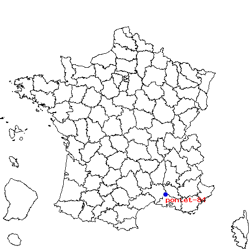 localisation sur le carte de pontet-84 