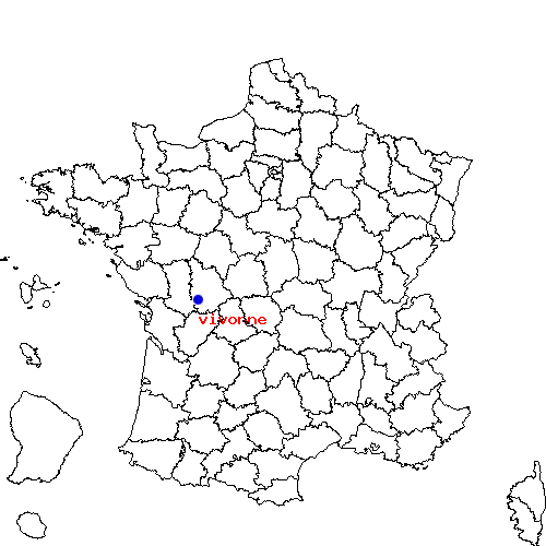 localisation sur le carte de vivonne 