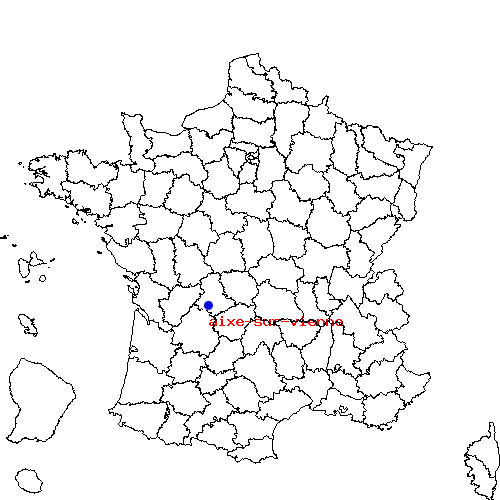 localisation sur le carte de aixe-sur-vienne 