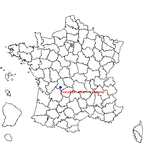 localisation sur le carte de condat-sur-vienne 