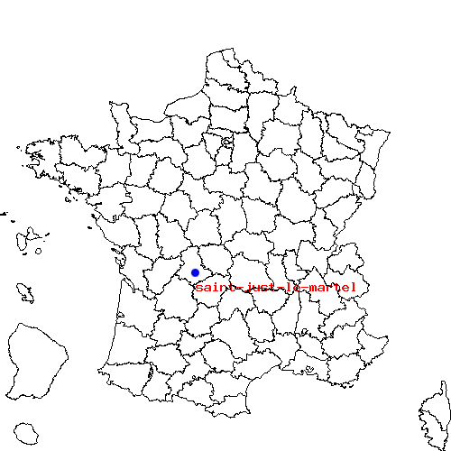 localisation sur le carte de saint-just-le-martel 