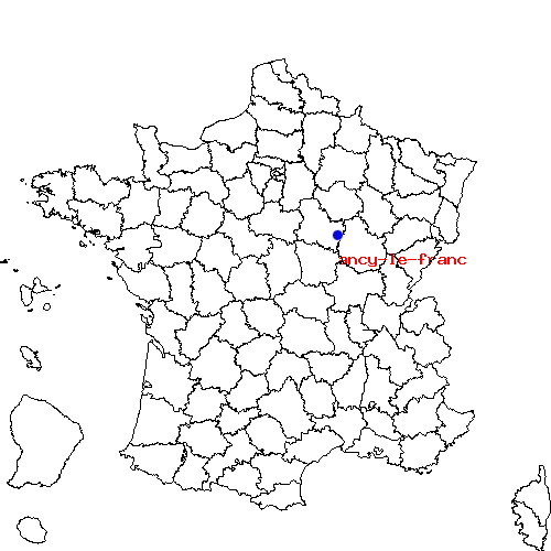 localisation sur le carte de ancy-le-franc 