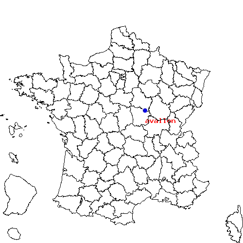 localisation sur le carte de avallon 