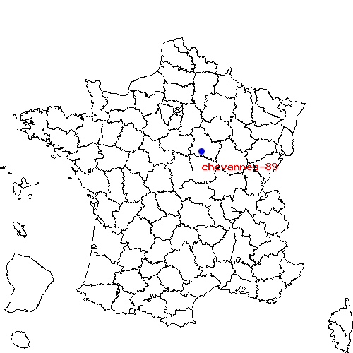 localisation sur le carte de chevannes-89 