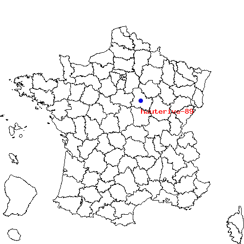 localisation sur le carte de hauterive-89 