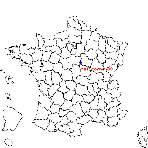 localisation sur le carte de malicorne-89 