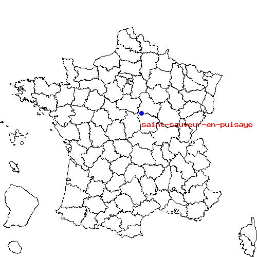 localisation sur le carte de saint-sauveur-en-puisaye 