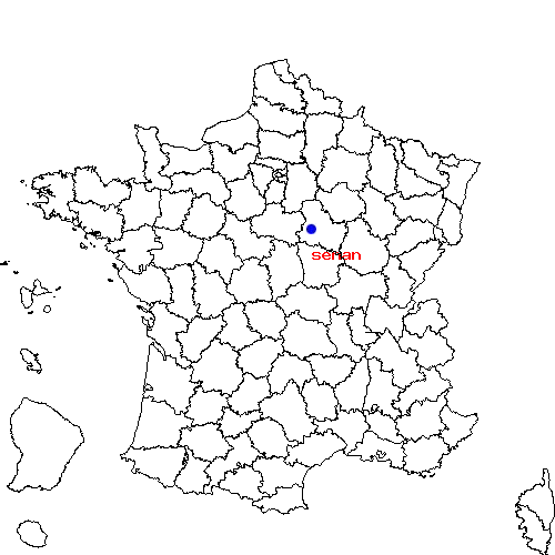 localisation sur le carte de senan 