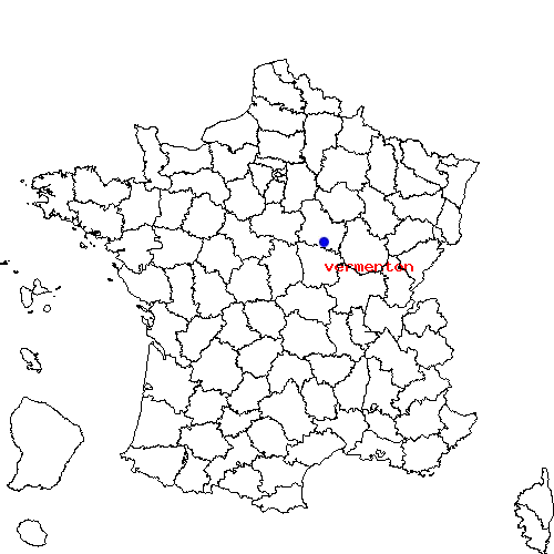localisation sur le carte de vermenton 