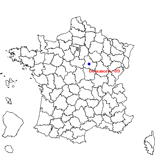 localisation sur le carte de beaumont-89 