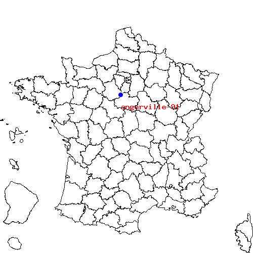 localisation sur le carte de angerville-91 